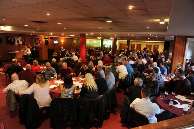 Hearts fans pack out the Gorgie Suite in November, 2012 for a fundraising dinner and auction as they continue to raise money for the club.