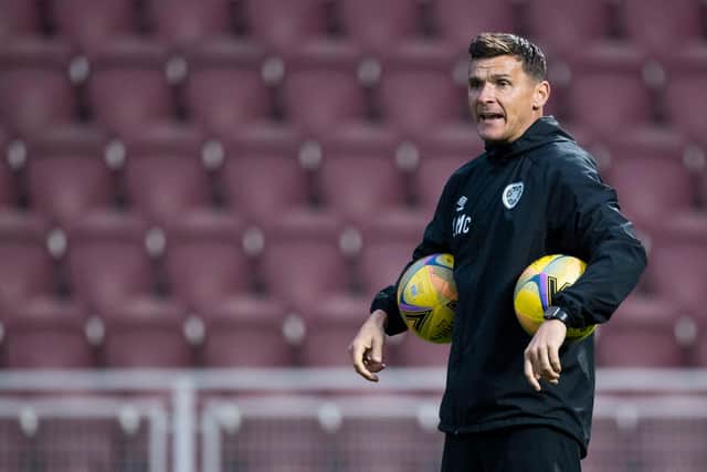 Hearts coach Lee McCulloch was sent to the stand against St Johnstone.