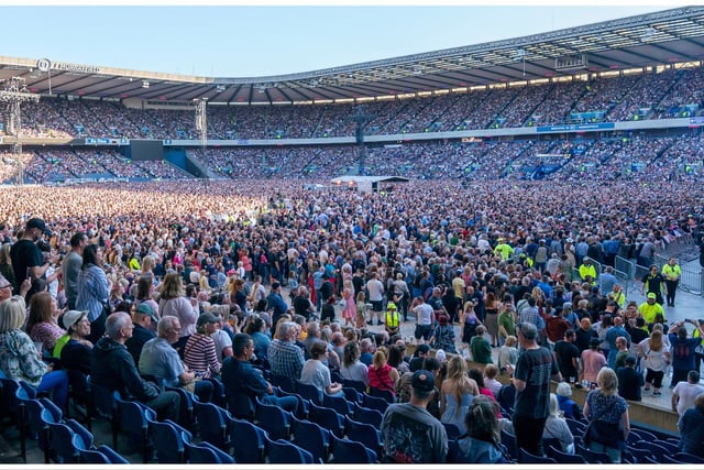 The weather in Edinburgh was amazing for the Springsteen gig and Murrayfield was bathed in sunshine.