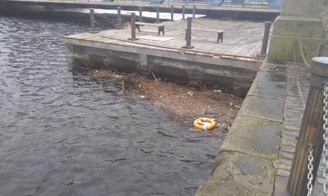 The lifebelt was removed and dumped in the Water of Leith. Pic: SOS Leith facebook page