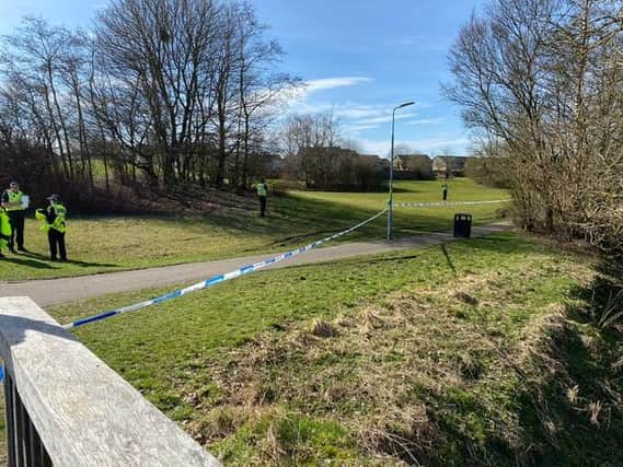 Police have confirmed that a man’s body was found in a burn in Bathgate this morning. Pic: Lisa Ferguson
