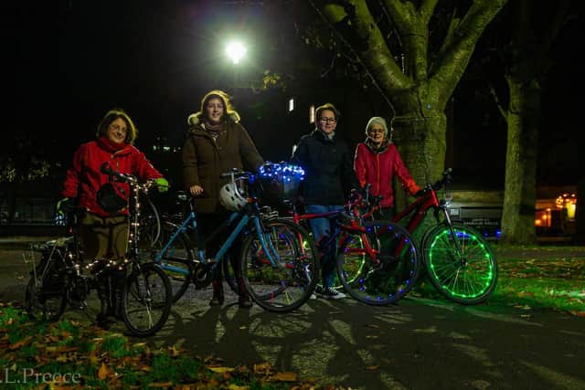 Light Up The night: Edinburgh women highlight need for safe cycling routes safe fit for darkness. (Picture Credit: John Preece)