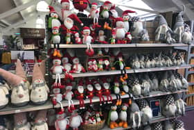 Christmas merchandise is also on sale.