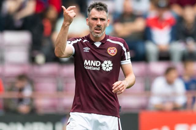 Hearts wing-back Michael Smith could miss the Ross County clash. (Photo by Mark Scates / SNS Group)