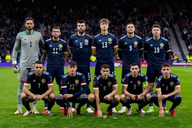 Craig Gordon (back left) and Kevin Nisbet (back right) have again been called up for Scotland. (Photo by Ross Parker / SNS Group)