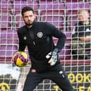 Hearts and Scotland goalkeeper Craig Gordon suffered a double leg break on Christmas Eve last year.  (Photo by Mark Scates / SNS Group)