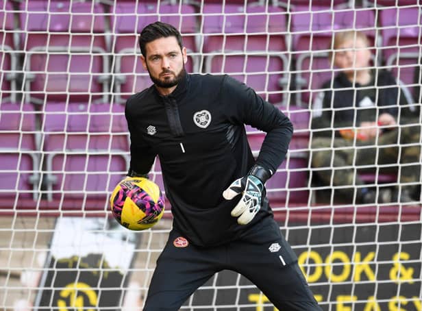 Hearts and Scotland goalkeeper Craig Gordon suffered a double leg break on Christmas Eve last year.  (Photo by Mark Scates / SNS Group)