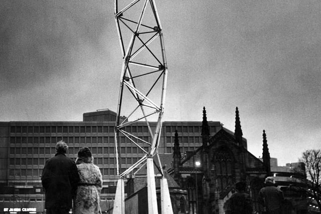 The Kinetic Sculpture at Picardy Place, at the top of Leith Walk, just before it was demolished in 1983.