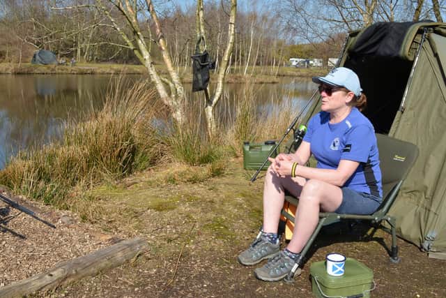 Joanne Barlow fishing at Broom