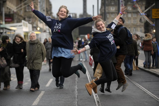 Getting ready for the 2012 celebrations in Edinburgh. Katherine Clark and Kellie Nicol from the Hogmanay store.
Photo by Jayne Wright.