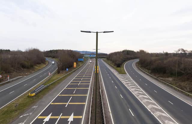 The Edinburgh City Bypass during the usual morning rush hour amid the ongoing coronavirus pandemic, on March 24, 2020, in Edinburgh, Scotland. (Photo by Mark Scates / SNS Group)