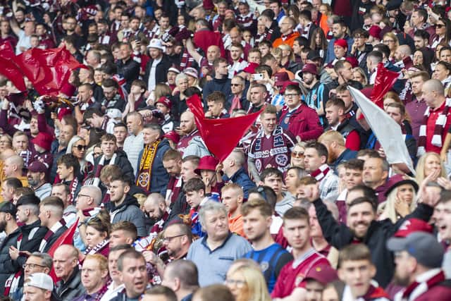The hearts fans turned up in big numbers for the Scottish Cup final. Picture: Lisa Ferguson