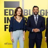 Edinburgh International Festival director Nicola Benedetti with First Minister Minister Humza Yousaf and Phoebe Waller-Bridge, honorary president of the Fringe Society at the Scottish Government's festivals reception. Picture Andrew Perry