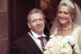 Labour councillor Angela Doran married Tory group leader Damian Timson on December 5 in Strathbrock Parish Church,  Uphall.   Photo: West Lothian Courier.