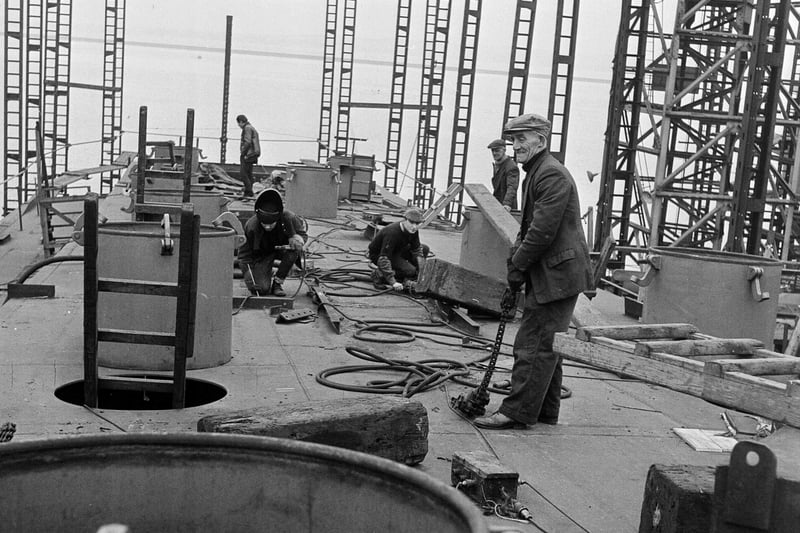 Henry Robb Ltd Ship Builders in Leith - Scene in yard, 1964.