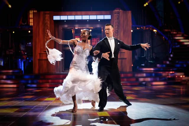 Undated handout photo of Kai Widdrington and AJ Odudu during the live show for BBC One's Strictly Come Dancing 2021 on Saturday December 11.