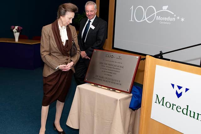 The Princess Royal visited Moredun to celebrate 100 years of excellence in animal health research.