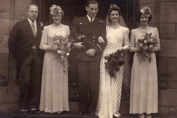 John Allister and Kathleen Aikman were married at St Serf's Church, Goldenacre - pic courtesy of Anne Allister