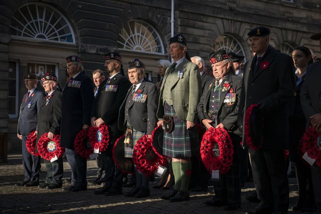 Ex-servicemen fall silent to remember the comrades at the event on the Royal Mile.
Jane Barlow/PA Wire
