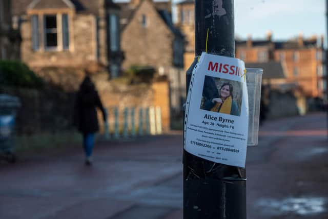 Police Scotland officers use a drone on the beach at Portobello, Edinburgh as the search continues for missing local woman, Alice Byrne. Alice, 28, went missing the morning after a Hogmanay party on News Years Eve, she was last seen at 10am leaving a house on Marlborough Street.