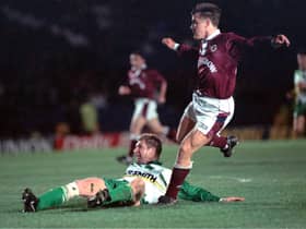David Hagen scores a late winner for Hearts against Celtic at Hampden Park in 1995.
