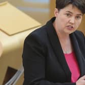 Ruth Davidson in the Holyrood chamber     Pic: Fraser Bremner/Scottish Daily Mail/PA Wire