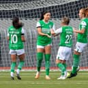 Hibs were unable to find the goalscoring touch that they had developed in previous games. Image Credit: Colin Poultney/SWPL