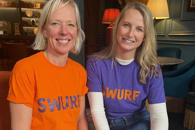 Anna Christopherson, left (in orange) with Nikki Gibson, founder of SWURF