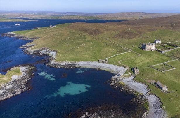 Vaila is an idyllic island with its own jetty and a ten minute boat trip to the Shetland mainland
Pic: Savills