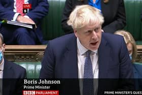 Boris Johnson speaks at Prime Minister's Questions. Picture: BBC Parliament