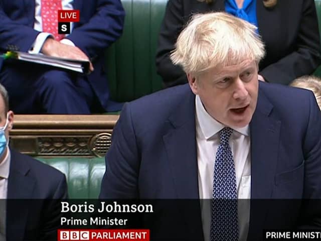 Boris Johnson speaks at Prime Minister's Questions. Picture: BBC Parliament