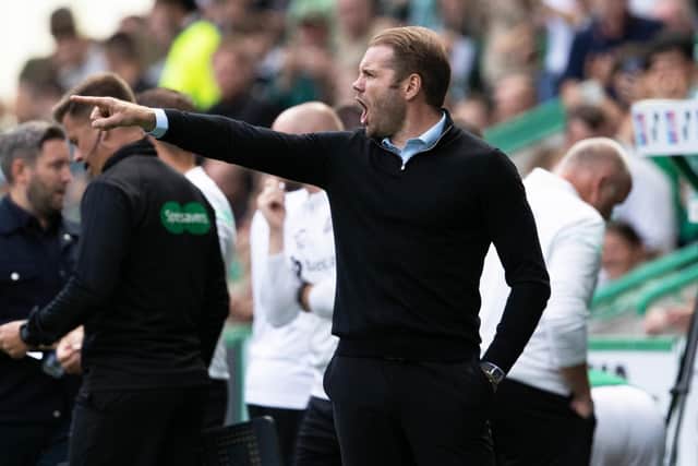 Hearts manager Robbie Neilson during the 1-1 draw with Hibs.