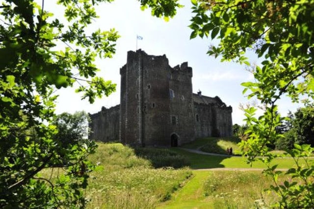 Doune Castle, which is where the Castle Leoch scenes were filmed, is no stranger to television and film. The Medieval stronghold in Stirling starred in Monty Python and the Holy Grail - "Your mother smells of elderberries!" - and also as Winterfell in Game of Thrones.