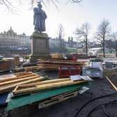 Damage to grass in Princes Street Gardens after the Edinburgh Christmas market. Picture: Katielee Arrowsmith/SWNS
