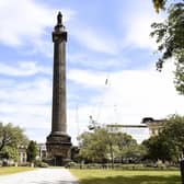 The plaque removed from the Melville monument in St Andrew Square said Henry Dundas was “instrumental in deferring the abolition of the Atlantic slave trade”.   Picture: Lisa Ferguson.