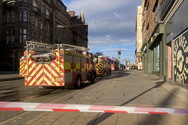Fire crews are currently dealing with a blaze on South St Andrew Street in Edinburgh city centre.