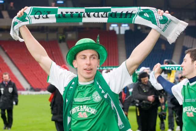 Scott Brown after helping Hibs to win the League Cup in 2007. Picture: SNS