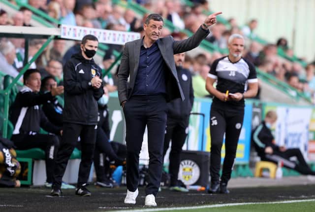 Hibs head coach Jack Ross during the 2-2 draw with St Mirren. (Photo by Craig Williamson / SNS Group)