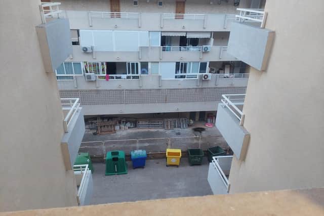 The Edinburgh family's view from the balcony at the BH Mallorca Hotel in Magaluf.