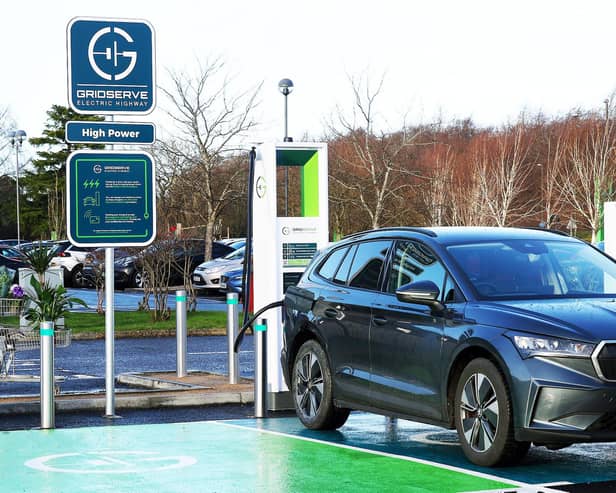 ​The new charging hub at the Dobbies Lasswade store.