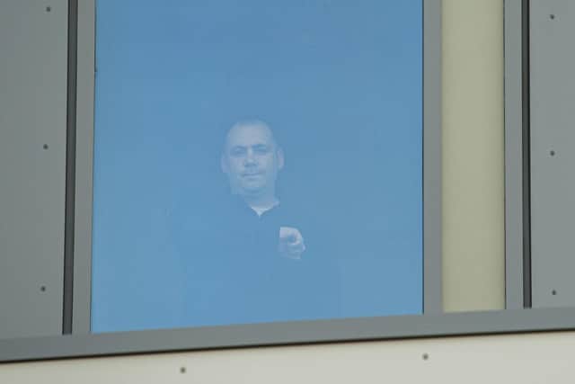 Chris Wood at the hotel window on Wednesday. Pic: Lisa Ferguson