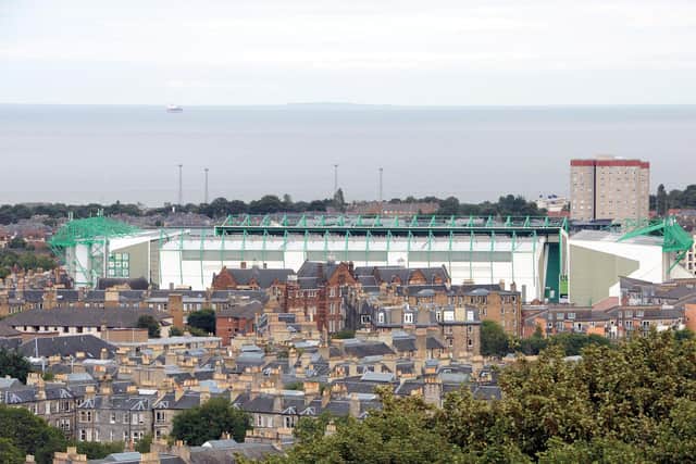 Michael McLaren is alleged to have launched the glass missile from the East Stand at Easter Road Stadium