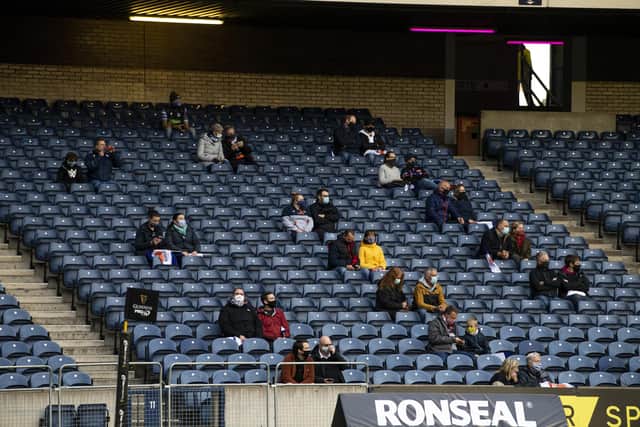 The 700 fans were seated in household groups and distanced from others. Picture: Ross Parker/SNS Group/SRU.
