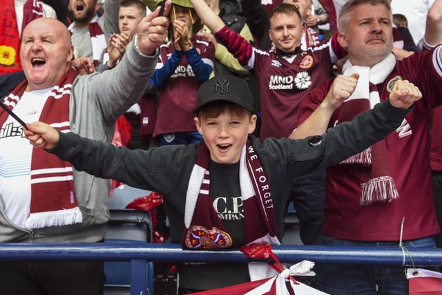 Hearts fans brought the noise and colour to Hampden for the Scottish Cup Final. Picture; Lisa Ferguson