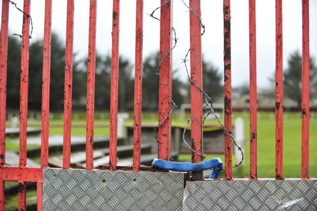Grounds in the Lowland League and EOSFL like here at Camelon, have been locked up with fans unable to attend.