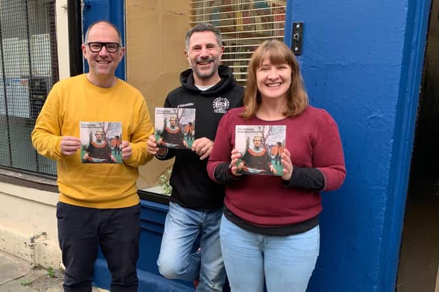 Nick Langford (centre) and Josh and Laura Thomson opened Umbrella Vinyl in August this year. Their debut record will support Scottish charity The Glasgow Barons who received a  2019 National Diversity Award as Community Organisation for Race, Religion and Faith