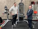 Gym owner Dale Robertson with Colin Beattie MSP.