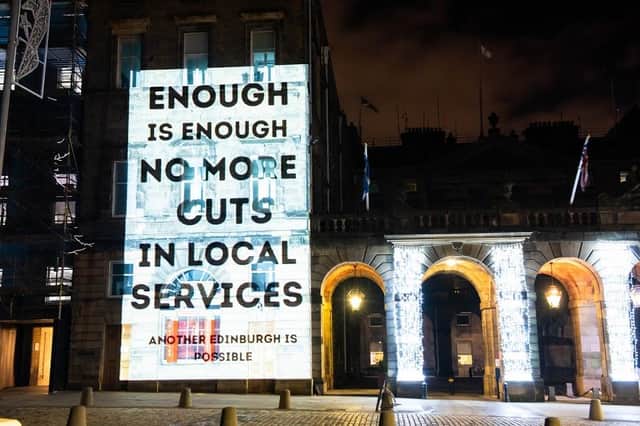 The possibility of 'Another Edinburgh' was projected onto the City Chambers