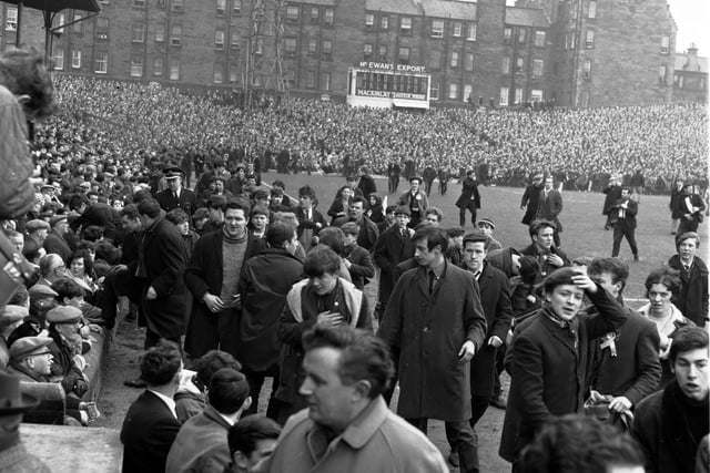 Another picture of the 1966 pitch invasion at a Hearts v Celtic match.