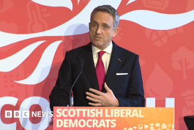Alex Cole-Hamilton addresses the Lib Dem autumr conference in Edinburgh